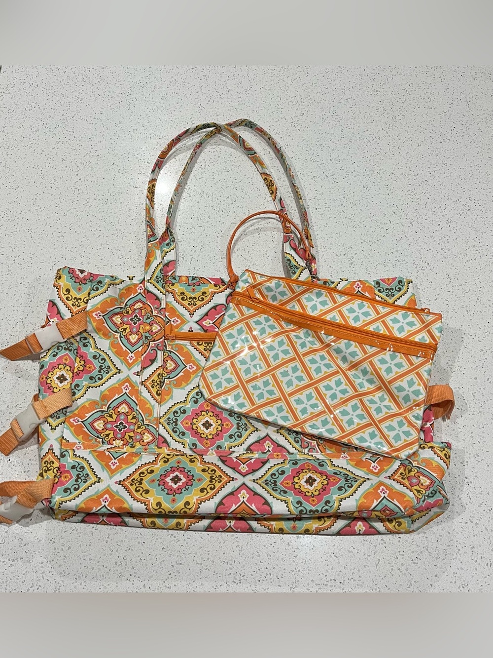 Laura Ashley Floral Paisley Insulated Beach/Travel/ Shopping Tote Bag 18×15